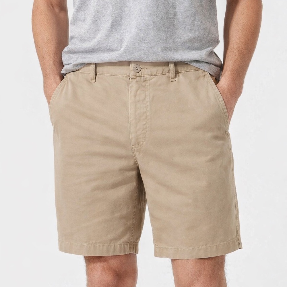 Uniqlo Men's Khaki Flat Front Shorts